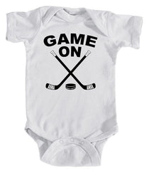 Game On Hockey Baby Bodysuit white