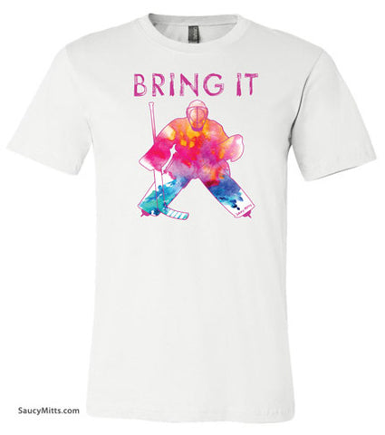 Girls Bring It Hockey Goalie Watercolor Shirt