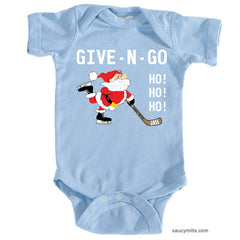 Give N Go Hockey Santa Baby Bodysuit light blue