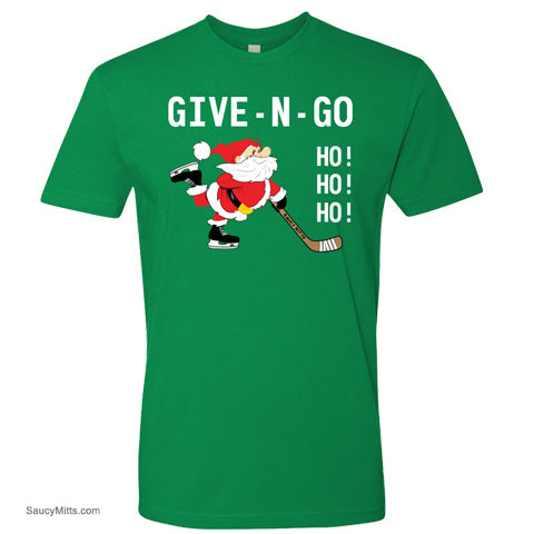Give N Go Hockey Christmas Shirt kelly green