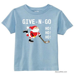 Give N Go Hockey Santa Toddler Shirt light blue
