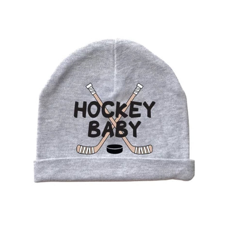 hockey baby beanie cap hat heather gray