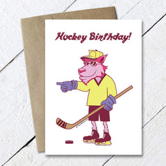 cool wolf hockey birthday card
