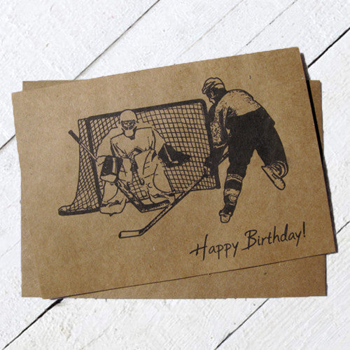 hockey birthday card ink sketch
