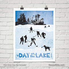 Day on the Lake Pond Hockey Poster