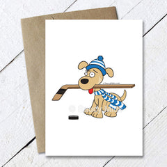 hockey dog greeting card