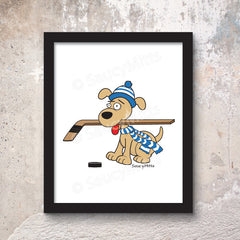 hockey dog poster print