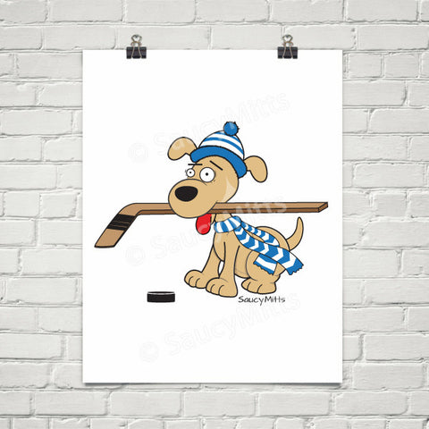 Hockey Dog Poster Print