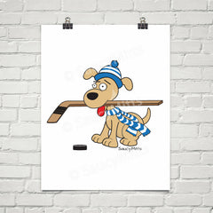 hockey dog poster print