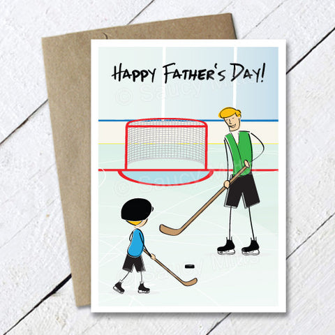 Hockey Fathers Day Card Cartoon