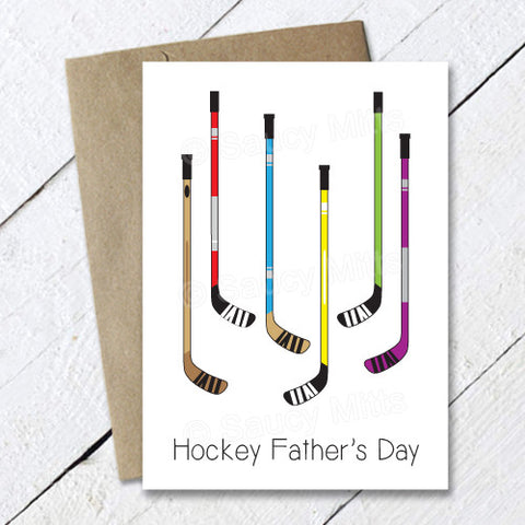 Hockey Fathers Day Card Sticks