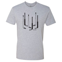 hockey goalie sticks shirt heather gray