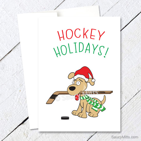 Hockey Dog Christmas Card