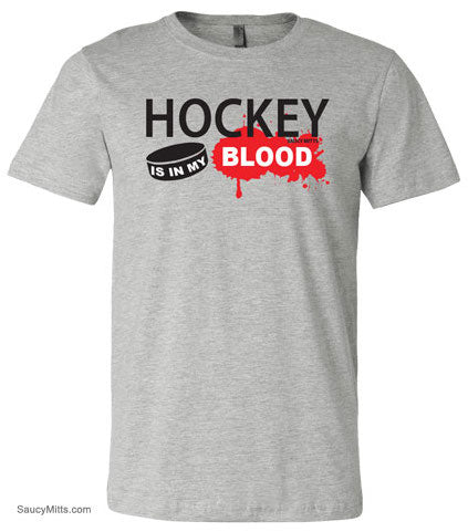 Hockey Is In My Blood Shirt heather gray