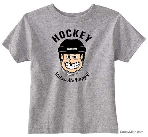 Hockey Makes Me Happy Toddler Shirt