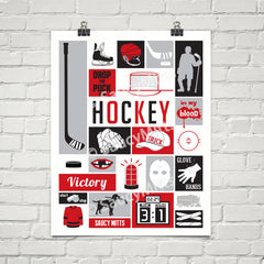 my game hockey poster print red