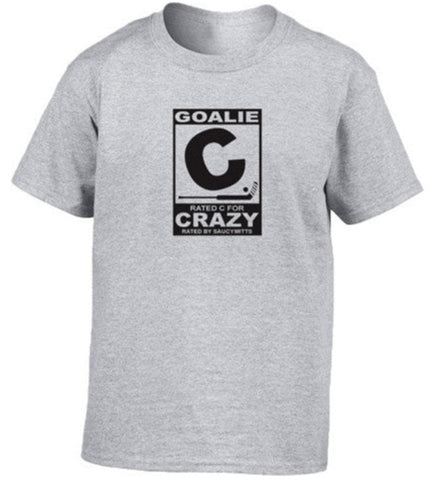 Rated C for Crazy Hockey Goalie Youth Shirt