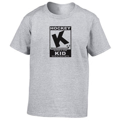rated k for hockey kid shirt heather gray