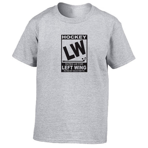 Rated LW for Left Wing Hockey Youth Shirt