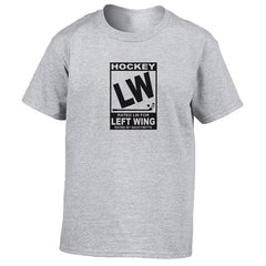 rated lw for left wing hockey youth shirt heather gray