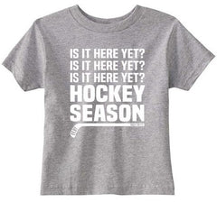 Hockey Season Is It Here Yet Toddler Shirt heather gray
