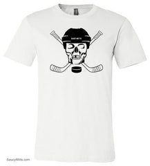 hockey skull youth hockey shirt white