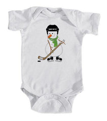Hockey Snowman Infant Bodysuit white