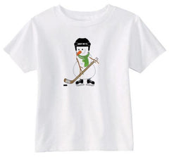 Hockey Snowman Toddler Shirt white