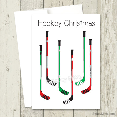 Hockey Sticks Christmas Card