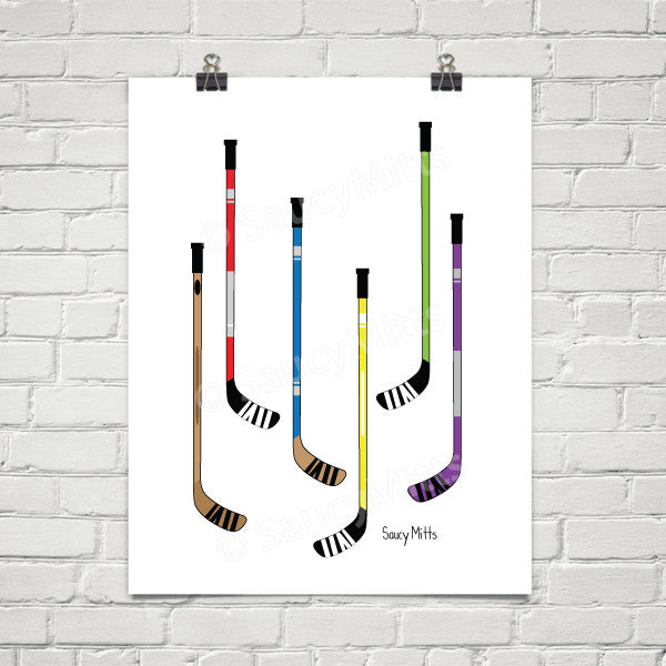 hockey sticks hockey poster print