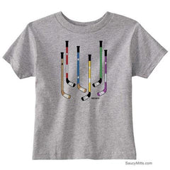 Colorful Hockey Sticks Toddler Shirt heather gray