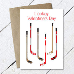 hockey valentine's day card hockey sticks