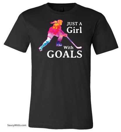 Just a Girl with Goals Hockey Shirt black