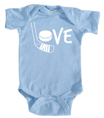 Love Hockey Baby Bodysuit light blue