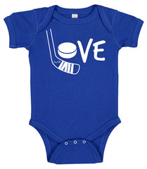 Love Hockey Baby Bodysuit royal blue