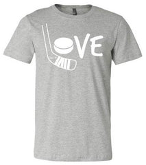 Girls Love Hockey Shirt White heather gray