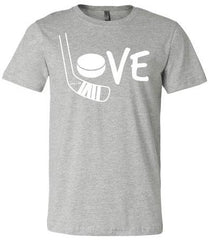 Love Hockey Shirt White heather gray shirt