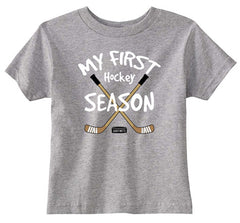 My First Hockey Season Toddler Shirt heather gray