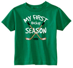 My First Hockey Season Toddler Shirt kelly green