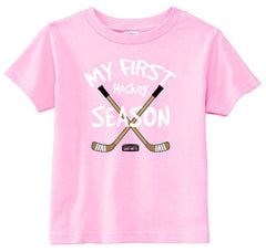My First Hockey Season Toddler Shirt pink