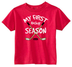 My First Hockey Season Toddler Shirt red