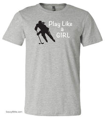 Play Like a Girl Hockey Shirt heather gray