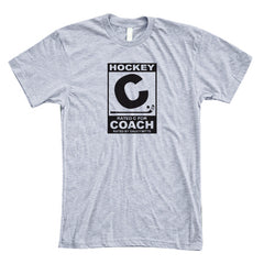 rated c for hockey coach shirt heather gray