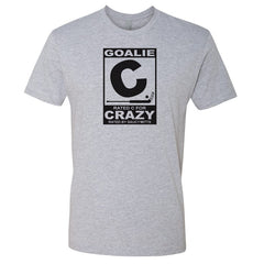 goalie rated c for crazy hockey shirt heather gray