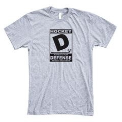 rated d for hockey defense shirt heather gray