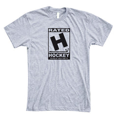 rated h for hockey shirt heather gray