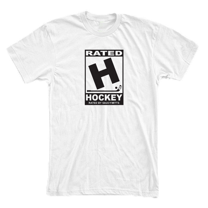 rated h for hockey shirt white
