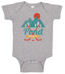 retro pond hockey infant onesie heather gray