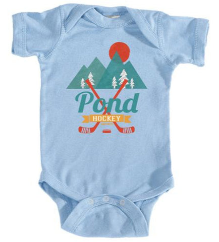 Retro Pond Hockey Infant Bodysuit One Piece