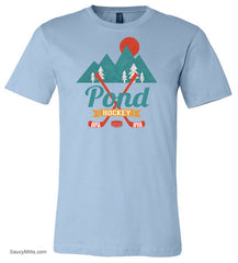 retro pond hockey youth shirt light blue